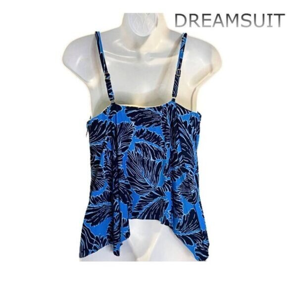 Dreamsuit By Miracle Brands Slimming Control Palm Print Handkerchief Hem - Picture 3 of 5